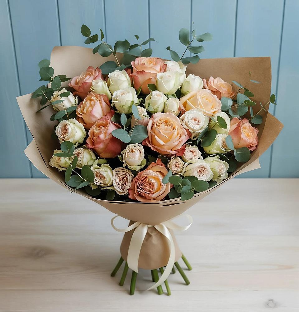 Букет цветов из: Альстромерии и Розы в Сарапуле