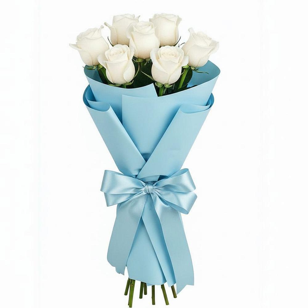 Букет 7 белых роз Проуд в Сарапуле
