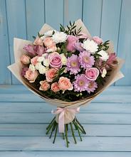 Букет цветов из:  Хризантемы, Розы и Альстромерии в Сарапуле