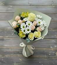 Букет цветов из:  Альстромерии, Розы и Хризантемы в Сарапуле