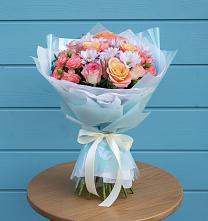 Букет цветов из:  Хризантемы и Розы в Сарапуле